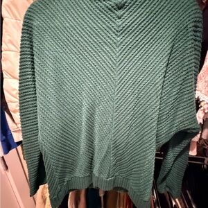 Canon Women's Textured Teal Crewneck Sweater